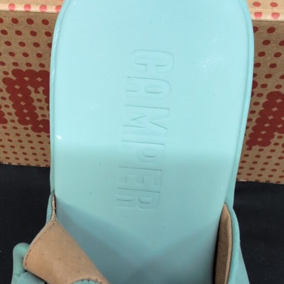 Camper Dana Nubuck Strappy Slip On Buckle Women's Sandal US 8.5 Green - Picture 7 of 10